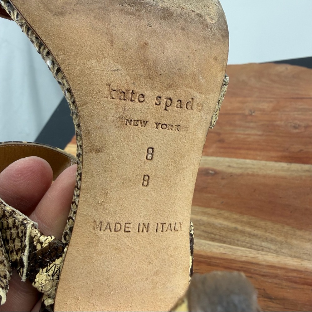 Kate Spade New York python print leather heels unique knotted design 8 vintage - Picture 8 of 10